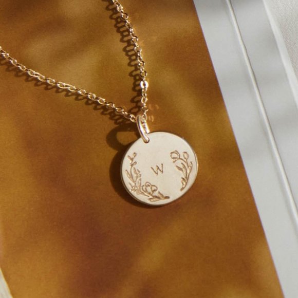 Floral Letter Minimalist Simple Initial Bohemian Gold Personalized Gift … - Picture 11 of 16